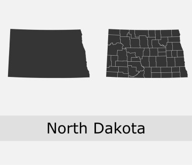Kuzey Dakota ilçe vektör haritası