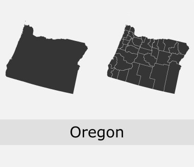 Oregon counties vector map clipart
