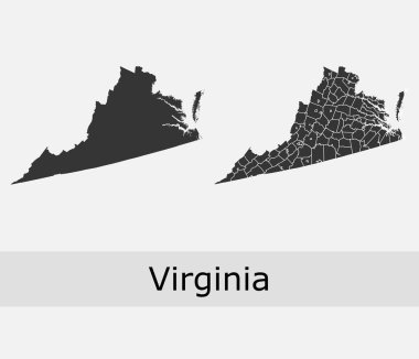 Virginia eyaletleri vektör haritası
