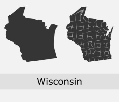 Wisconsin ilçeleri vektör haritası