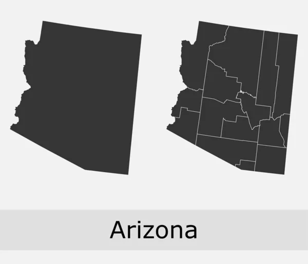 Arizona condados mapa vetorial —  Vetores de Stock