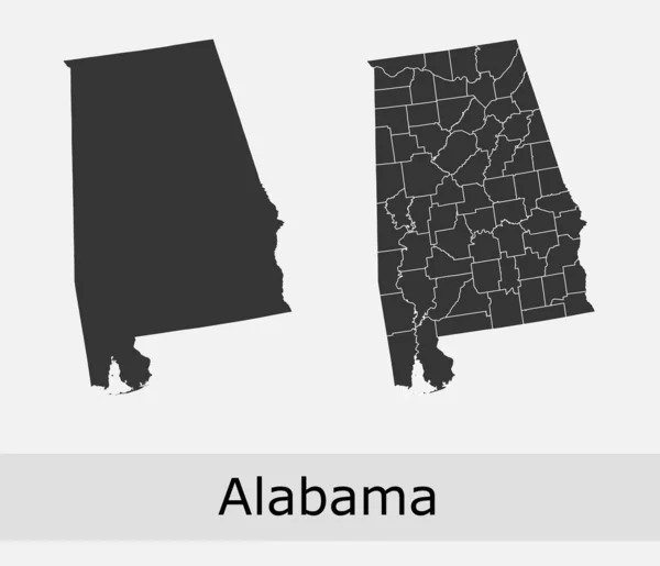 Mapa vectorial de los condados Alabama — Archivo Imágenes Vectoriales