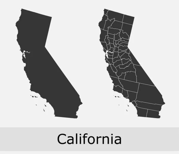 Vektorová mapa Kalifornie — Stockový vektor