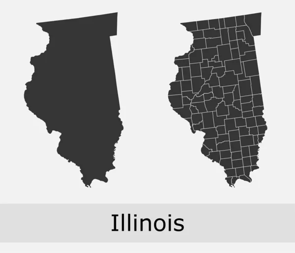 Illinois counties vector map — 스톡 벡터