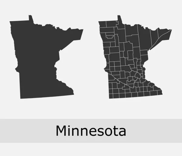 Mapa vectorial de los condados Minnesota — Vector de stock