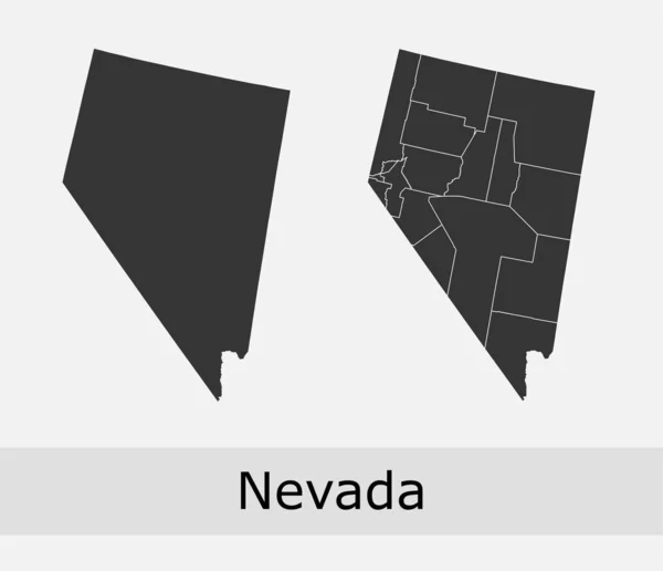 Mapa wektora hrabstw Nevada — Wektor stockowy