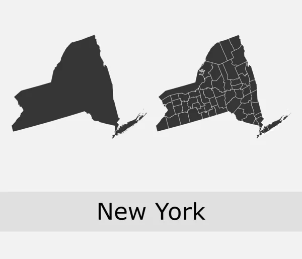 Mapa vektorů okresů New York — Stockový vektor