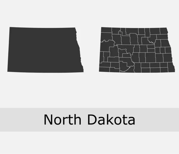 Mapa vectorial de los condados Dakota del Norte — Vector de stock