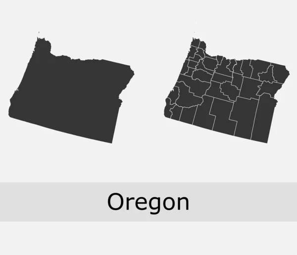 Carte vectorielle des comtés de l'Oregon — Image vectorielle
