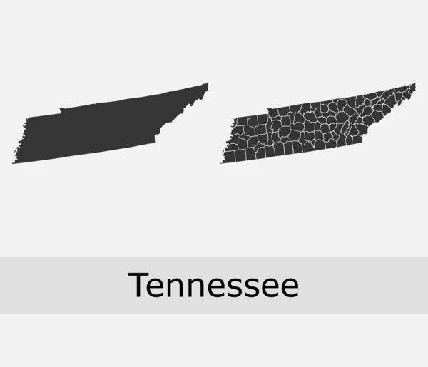 Tennessee provincies vector kaart — Stockvector