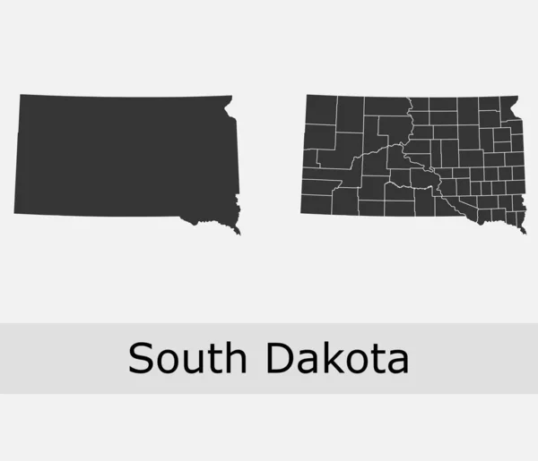 Mapa vectorial de los condados Dakota del Sur — Archivo Imágenes Vectoriales