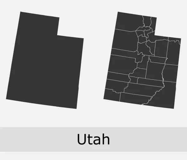 Mapa wektora hrabstw Utah — Wektor stockowy