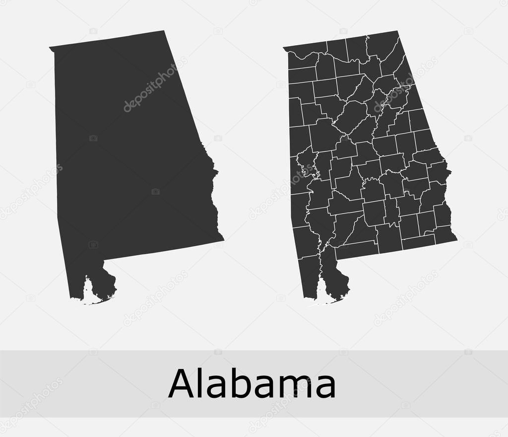 Alabama counties vector map