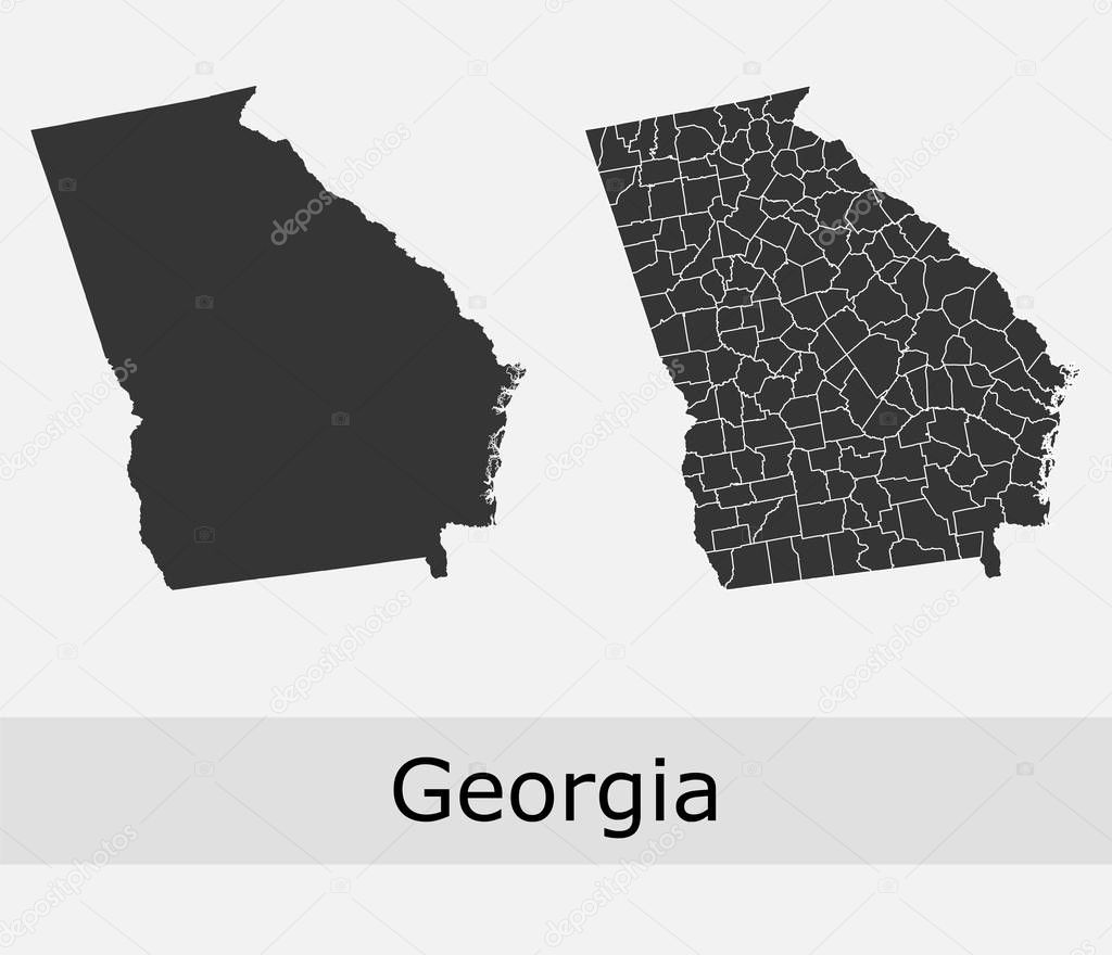 Georgia counties vector map