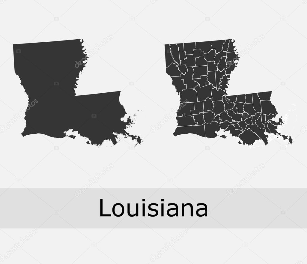Louisiana vector maps counties, townships, regions, municipalities, departments, borders