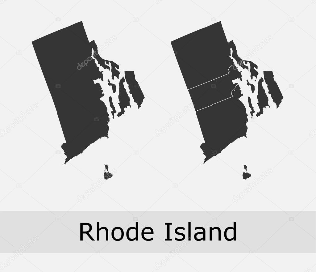 Rhode Island counties vector map