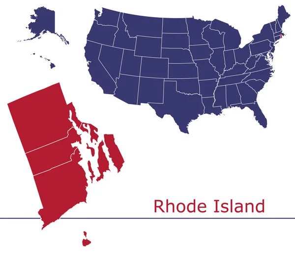 Rhode Island Counties Vector Map Usa Map Colors National Flag — Stock Vector