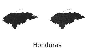 Bölgesel bölünmüş Honduras haritası