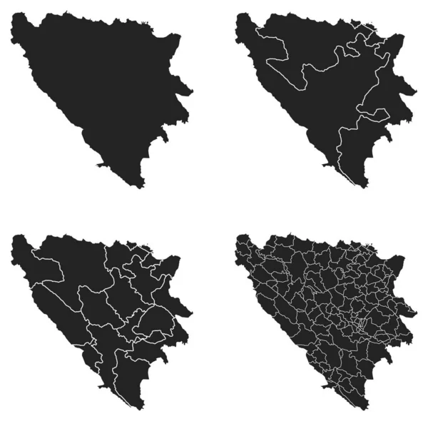 Bosnia y Herzegovina mapa con división regional — Vector de stock