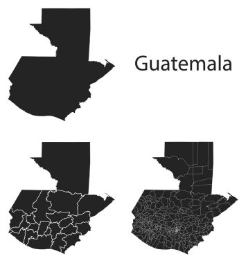 Guatemala map with regional division clipart