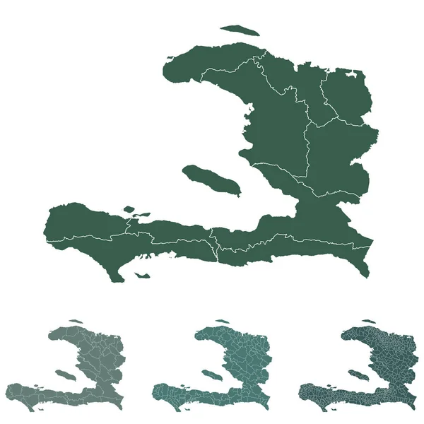 Haití Mapa Contorno Vector Con Fronteras Administrativas Regiones Municipios Departamentos — Archivo Imágenes Vectoriales