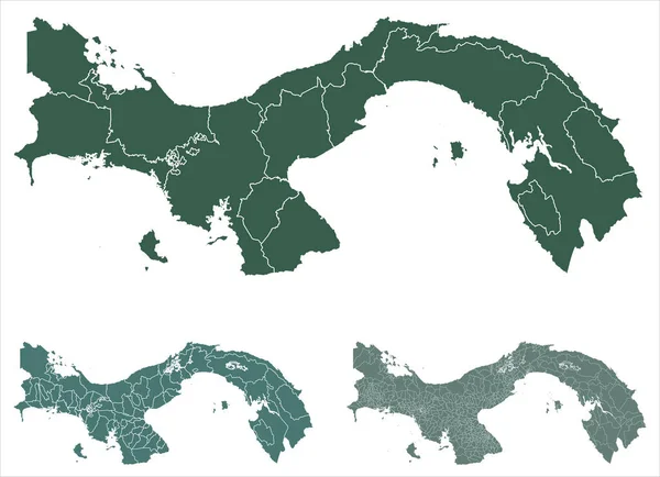 파나마 지도는 벡터의 윤곽을 부서로 표시한다 Infographic Design Template Map — 스톡 벡터