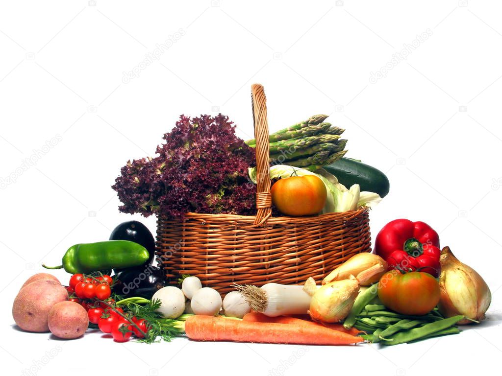 cesto de frutas y verduras