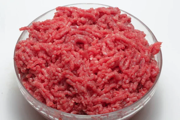Gehakt Vlees Met Rode Witte Bal — Stockfoto