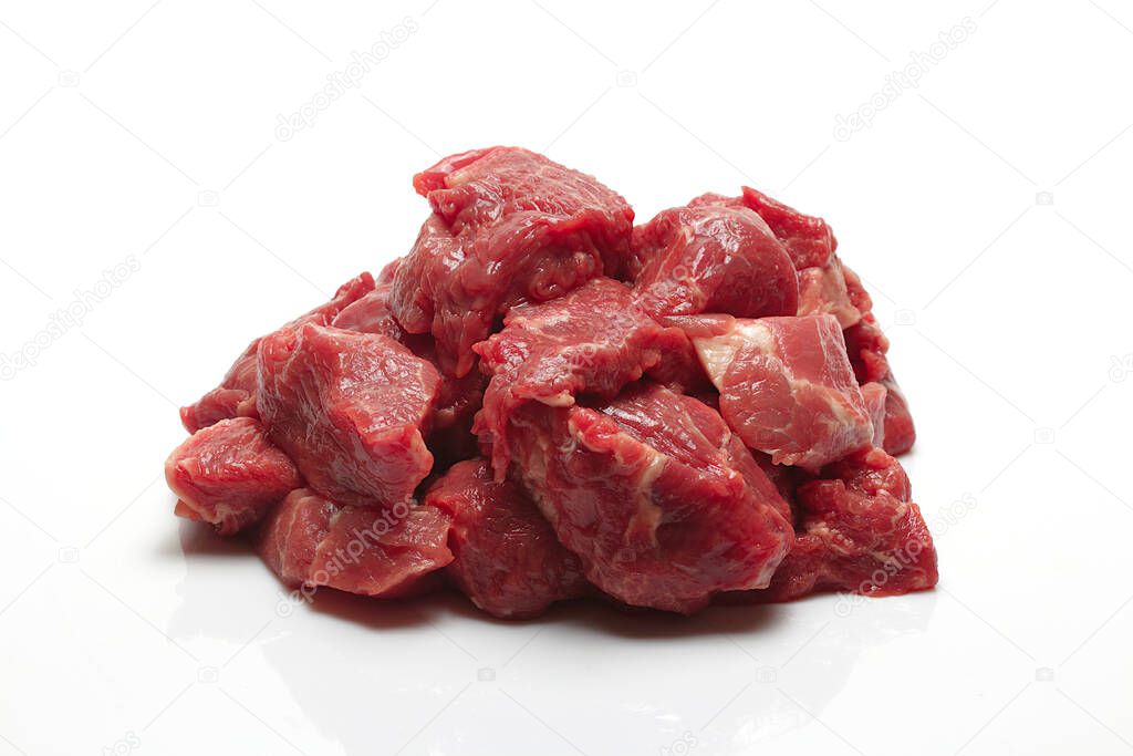 fresh raw meat on white background