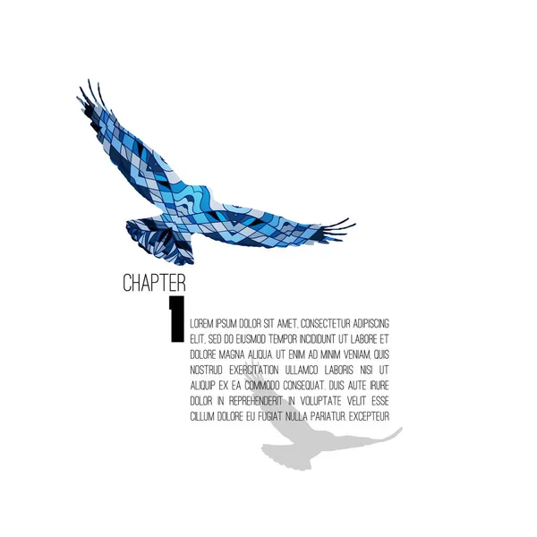 Mise en page du chapitre du livre avec lettre style corbeau doodle — Image vectorielle