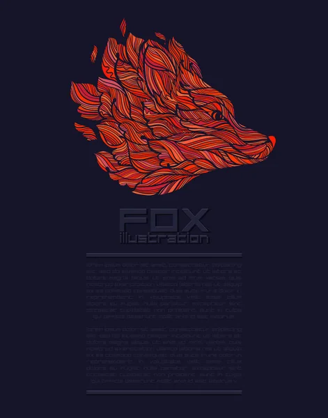 Vector Fox or Wolf Design Icon Logo Luxury red — Stock Vector