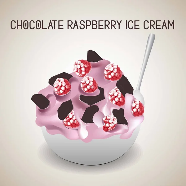 Мороженое Шоколадом Клубникой Лучший Десерт — стоковый вектор
