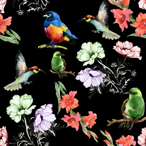 Summer Flowers and birds