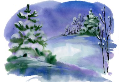 suluboya kış manzarası 