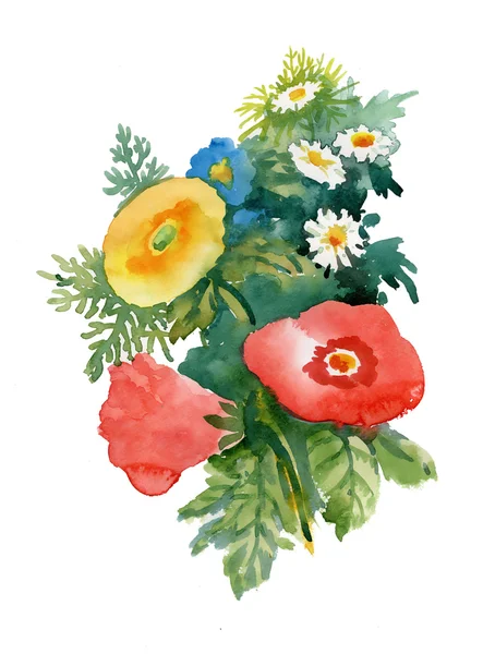 Bloemen aquarel illustratie — Stockfoto