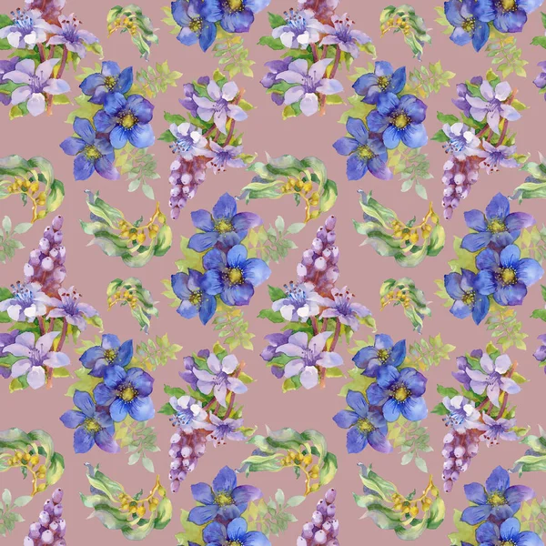 Summertime garden flowers pattern — Stock Photo, Image