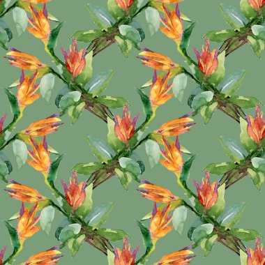 turuncu çiçekli desen