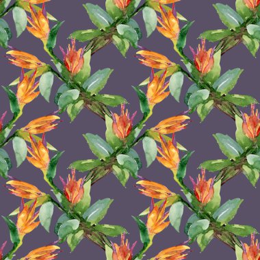 turuncu çiçekli desen