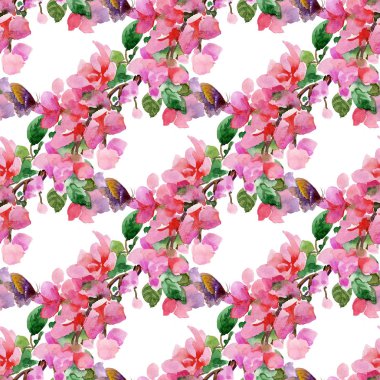 çiçek ve renkli kelebekler ile desen