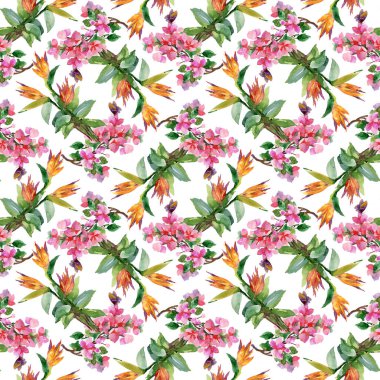 pembe ve Sarı çiçekli desen