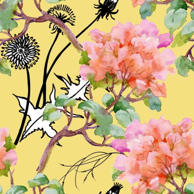 Çiçeksiz suluboya desen