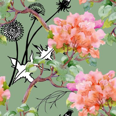 Çiçeksiz suluboya desen