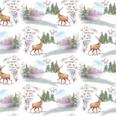 Kış geyikler ile Seamless Modeli