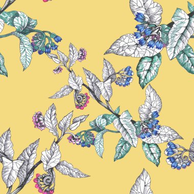 Çiçeksiz suluboya desen