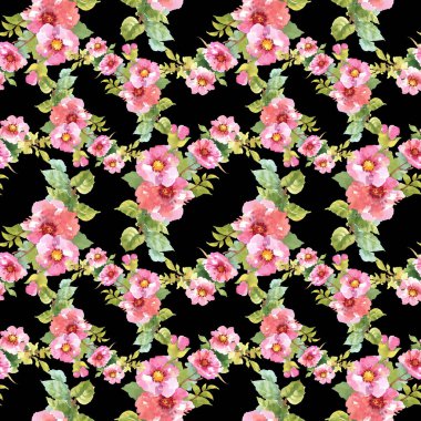 Pembe çiçekli kusursuz desen