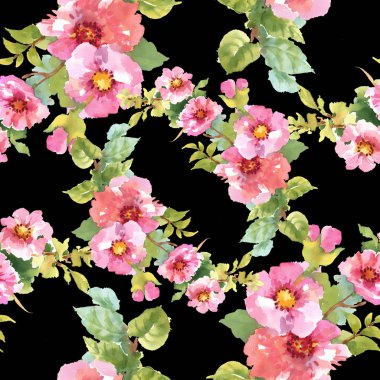 Pembe çiçekli kusursuz desen