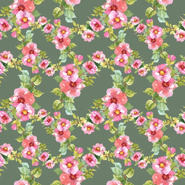 Zökkenőmentes minta rózsaszín virágokkal — Stock Fotó