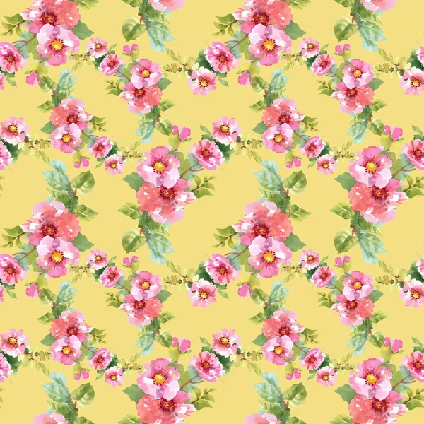Nahtloses Muster mit rosa Blüten — Stockfoto