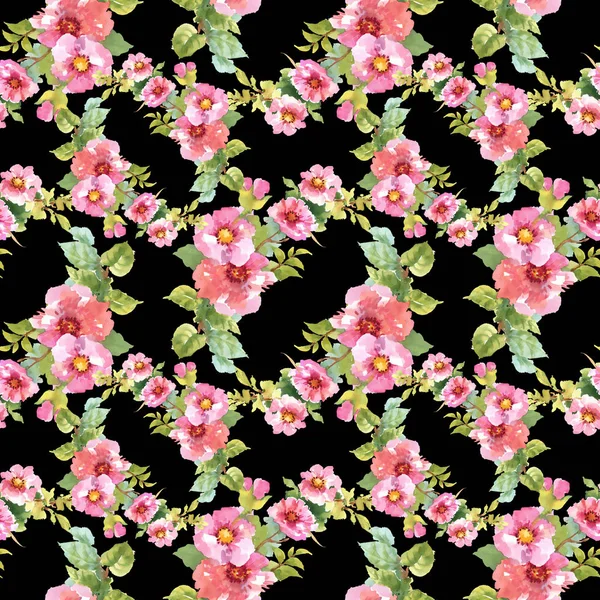 Modello senza cuciture con fiori rosa — Foto Stock