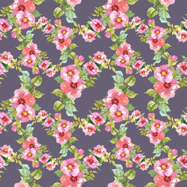 粉红花朵无缝图案 — 图库照片